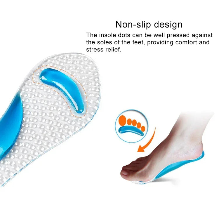 Lót giày gel silicone massage hỗ trợ vòm chân cho nữ, chỉnh hình bàn chân bẹt, ngăn ngừa đau chân, đệm giày cao gót, giao màu ngẫu nhiên