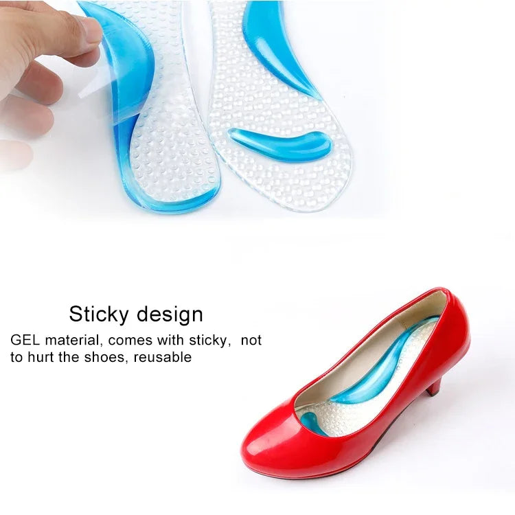 Lót giày gel silicone massage hỗ trợ vòm chân cho nữ, chỉnh hình bàn chân bẹt, ngăn ngừa đau chân, đệm giày cao gót, giao màu ngẫu nhiên