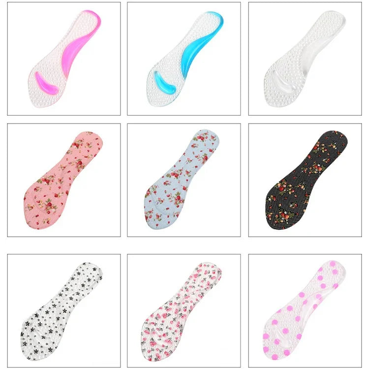 Lót giày gel silicone massage hỗ trợ vòm chân cho nữ, chỉnh hình bàn chân bẹt, ngăn ngừa đau chân, đệm giày cao gót, giao màu ngẫu nhiên