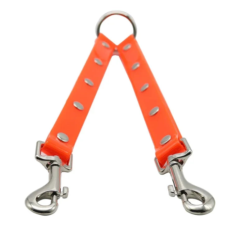 Dây kéo chống rối 2 trong 1 cho chó bằng chất liệu TPU, Dây dắt chó đôi, Chiều dài: 25 cm, 2 trong 1 (Đỏ)