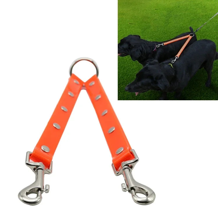Dây kéo chống rối 2 trong 1 cho chó bằng chất liệu TPU, Dây dắt chó đôi, Chiều dài: 25 cm, 2 trong 1 (Đỏ)