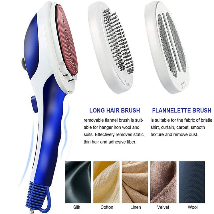 Máy hơi nước cầm tay đa năng gia dụng, du lịch, máy hơi nước treo nóng cầm tay, đế gốm kèm bàn chải flannelette, bàn chải tóc và cốc đo, phích cắm US, màu tím phích cắm US