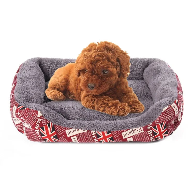 Thảm Chuồng Chó Ấm Chính Hãng Quốc Kỳ Bốn Mùa Giường Thú Cưng, Kích thước: M, 54×42×12cm, Kích thước: M, 54×42×12cm