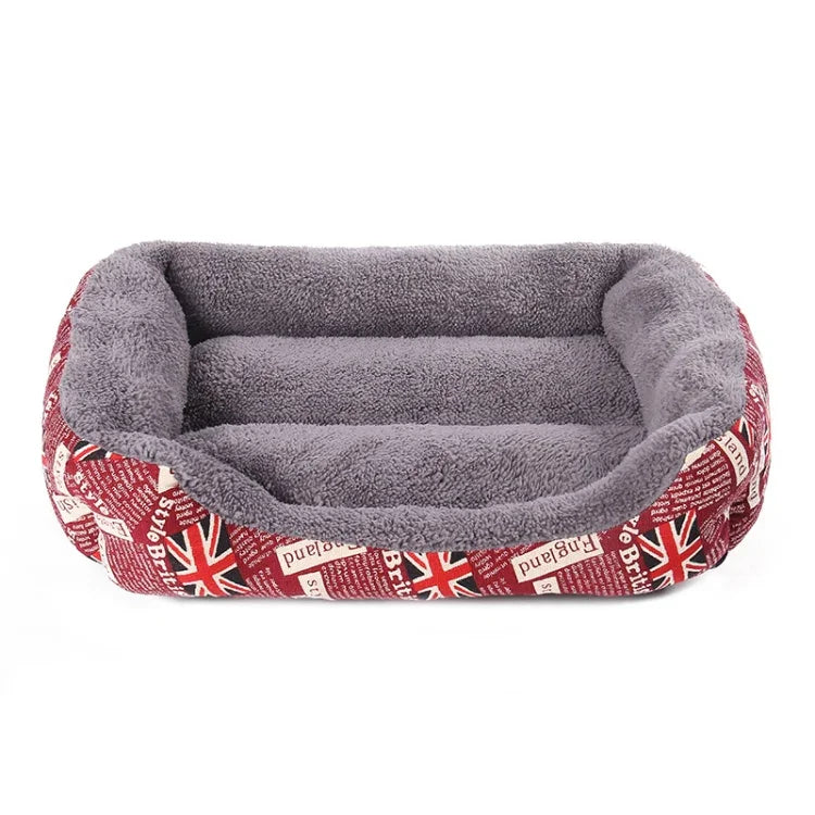 Thảm Chuồng Chó Ấm Chính Hãng Quốc Kỳ Bốn Mùa Giường Thú Cưng, Kích thước: M, 54×42×12cm, Kích thước: M, 54×42×12cm