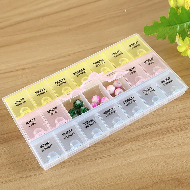 Hộp Đựng Thuốc Viên 7 Ngày 21 Ngăn Hộp Tổ Chức Vitamin