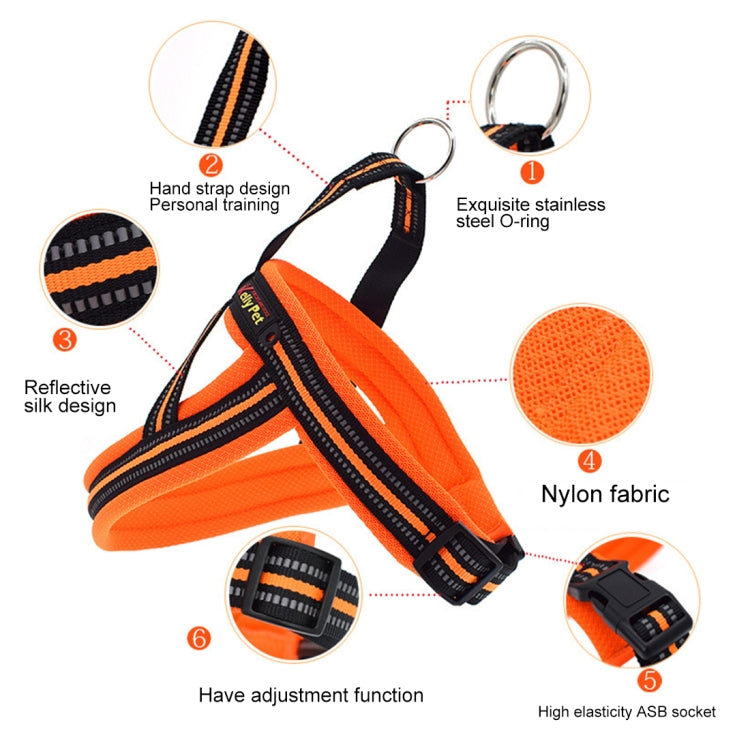 Dây kéo vòng ngực phản quang polyester A7 cho chó lớn, dây xích an toàn, vòng cổ dây kéo, Kích thước: S, 2.0*50*62cm, Kích thước: S, 2.0*50*62cm