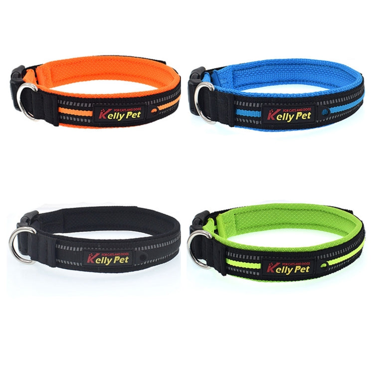 Vòng cổ phản quang polyester thoáng khí cho chó, dây dắt kéo, Kích thước: L, 2.5*47*54cm, Kích thước: L, 2.5*47*54cm
