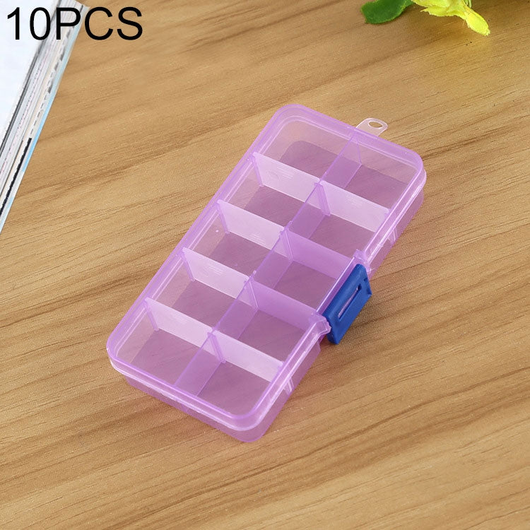 Hộp nhựa tổ chức lưới tháo rời 10 chiếc cho trang sức, bông tai, móc câu, phụ kiện nhỏ, kích thước: nhỏ, 10 ngăn, 10 ngăn (Trắng+Xanh), 10 ngăn (Hồng+Xanh), 10 ngăn (Cam+Xanh), 10 ngăn (Tím+Xanh), 10 ngăn (Trắng+Hồng)