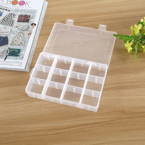 Hộp tổ chức chứa đồ 24 ngăn nhựa có thể tháo rời cho trang sức, bông tai, 24 ngăn