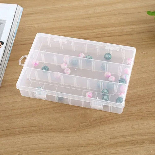 Hộp tổ chức chứa đồ 24 ngăn nhựa có thể tháo rời cho trang sức, bông tai, 24 ngăn