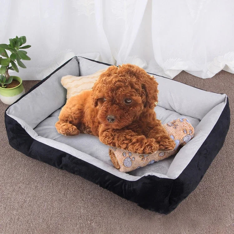 Thảm Chăn Chuồng Mềm Lớn Hình Xương Chó Ấm Áp, Kèm Chăn Kích thước: S, 60×45×15cm, Kích thước: S