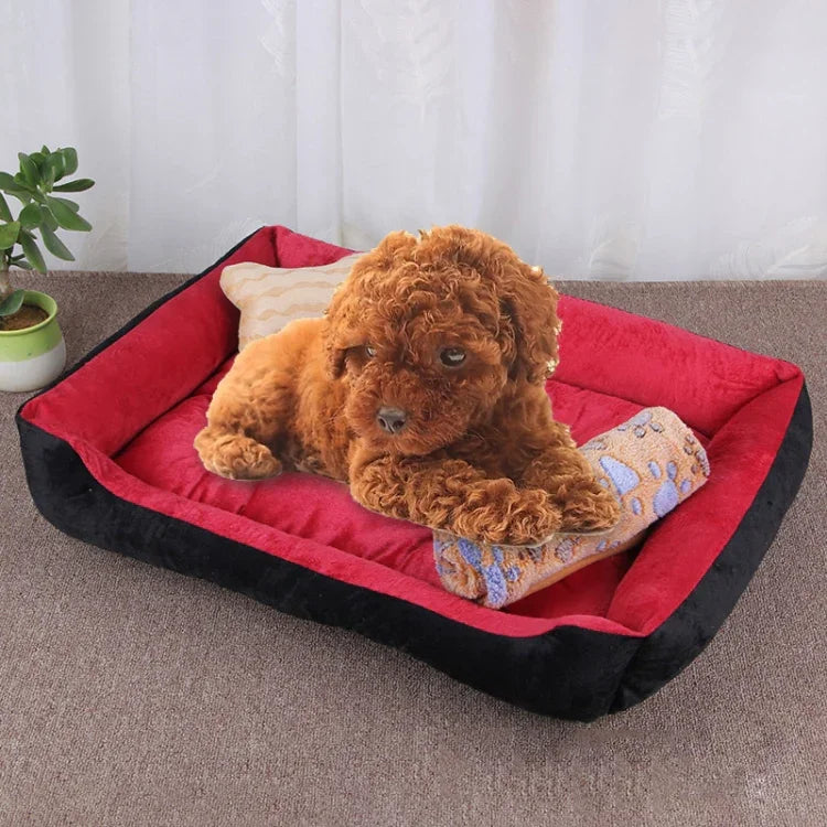 Thảm Chăn Chuồng Mềm Lớn Hình Xương Chó Ấm Áp, Kèm Chăn Kích thước: S, 60×45×15cm, Kích thước: S
