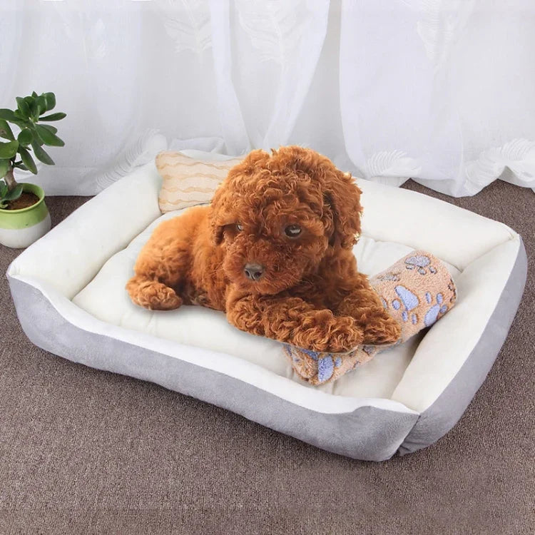Thảm Chăn Chuồng Mềm Lớn Hình Xương Chó Ấm Áp, Kèm Chăn Kích thước: S, 60×45×15cm, Kích thước: S