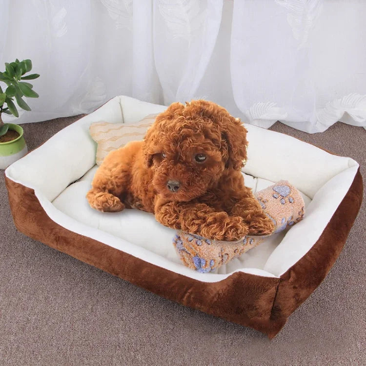 Thảm Chăn Chuồng Mềm Lớn Hình Xương Chó Ấm Áp, Kèm Chăn Kích thước: S, 60×45×15cm, Kích thước: S