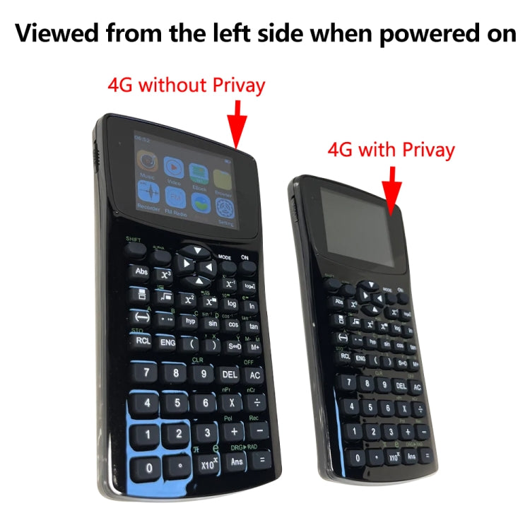 Máy tính sách điện tử chống nhìn trộm màn hình 2.4 inch, hỗ trợ ghi âm / radio / phát nhạc & video, máy tính khoa học chống nhìn trộm