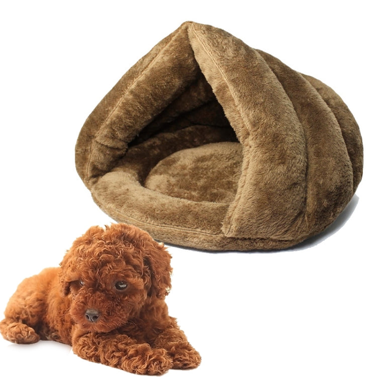 Chuồng Mèo Hình Tam Giác Ấm Dày Kiểu Lều Mông Cổ Nhà Thú Cưng Chó Mèo Kích thước: M, 40×40×30cm, Kích thước: M