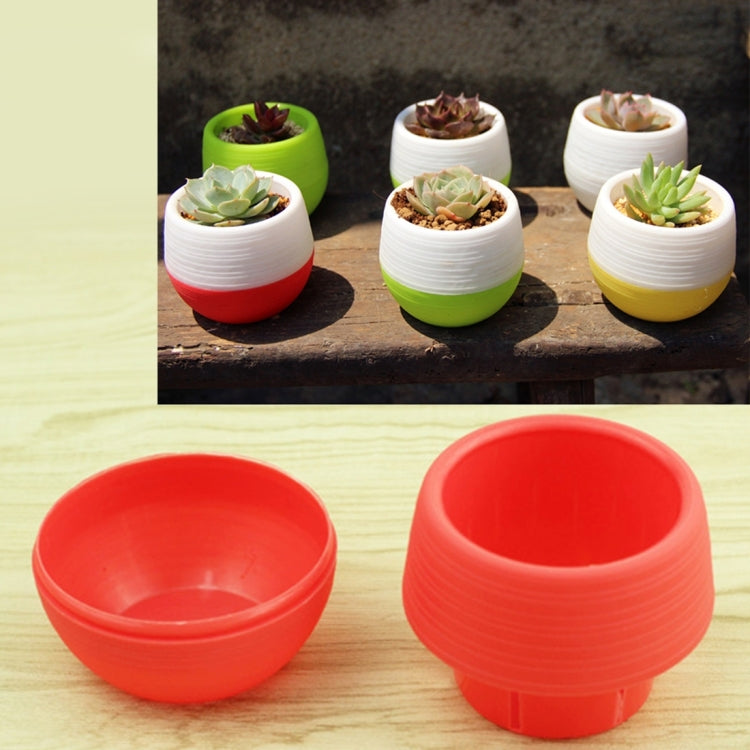 Chậu hoa nhựa mini tròn nhiều màu sắc trang trí vườn nhà và văn phòng, chậu ươm cây có bể nước, giao màu ngẫu nhiên, chậu hoa 3