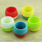 Chậu hoa nhựa mini tròn nhiều màu sắc trang trí vườn nhà và văn phòng, chậu ươm cây có bể nước, giao màu ngẫu nhiên, chậu hoa 3