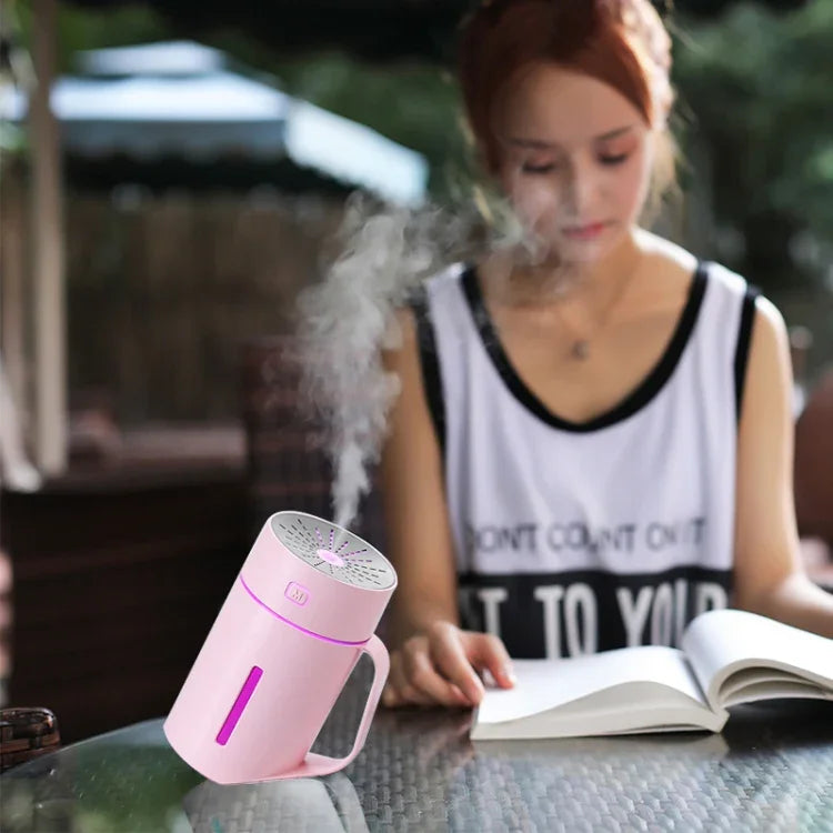 Máy tạo độ ẩm thông minh hình cốc nước ML-S2, đèn LED ban đêm im lặng, máy phun sương tạo ẩm không khí
