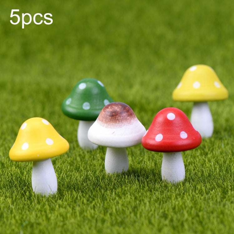 5 chiếc nấm gỗ mini trang trí thủ công, đồ trang trí vi cảnh đa thịt, giao màu ngẫu nhiên, đồ trang trí nấm mini