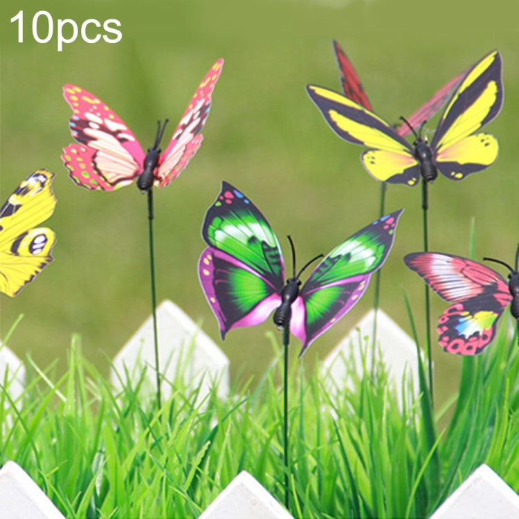10 cái Bướm nhiều màu Trang trí vườn Chậu hoa Trang trí cây Cây cắm bướm Trang trí vườn mô phỏng Bướm, Giao màu ngẫu nhiên, Trang trí bướm nhiều màu