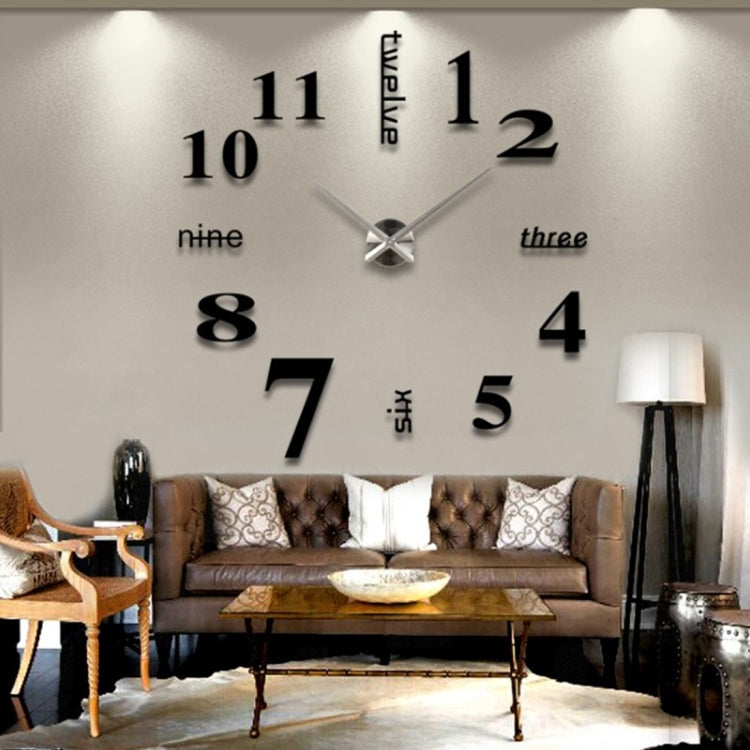 Đồng hồ dán tường DIY gương 3D sáng tạo, Kích thước: 120*120cm, Kích thước: 120*120cm (Trắng), Kích thước: 120*120cm (Vàng), Kích thước: 120*120cm (Đen)