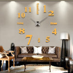 Đồng hồ dán tường DIY gương 3D sáng tạo, Kích thước: 120*120cm, Kích thước: 120*120cm (Trắng), Kích thước: 120*120cm (Vàng), Kích thước: 120*120cm (Đen)