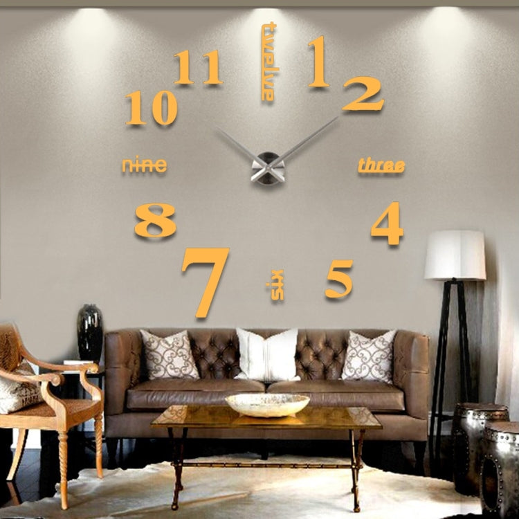Đồng hồ dán tường DIY gương 3D sáng tạo, Kích thước: 120*120cm, Kích thước: 120*120cm (Trắng), Kích thước: 120*120cm (Vàng), Kích thước: 120*120cm (Đen)