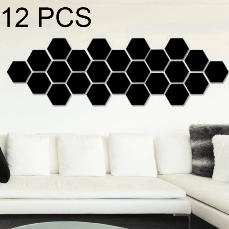 Bộ 12 miếng dán tường gương lục giác 3D, Kích thước: 4*4cm, Kích thước: 4*4cm (Đen), Kích thước: 4*4cm (Vàng), Kích thước: 4*4cm (Bạc)