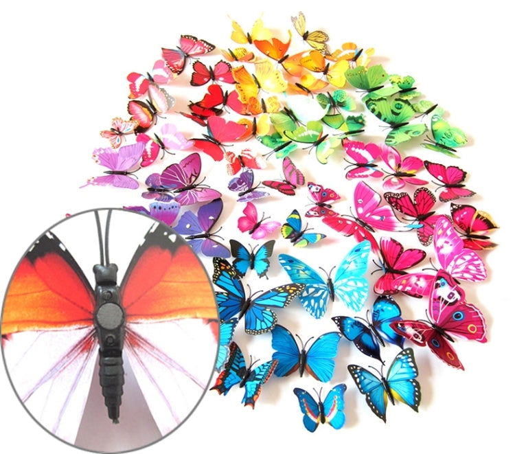 2 Sets Creative 3D Color Butterfly Wall Stickers Living Room Bedroom Decoration Supplies, Magnet Style, Random Color Delivery, Magnet Style
