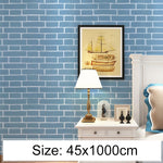 Giấy dán tường trang trí gạch PVC tự dính sáng tạo cho phòng ngủ phòng khách, Cuộn giấy dán tường chống thấm nước, Kích thước: 45 x 1000cm
