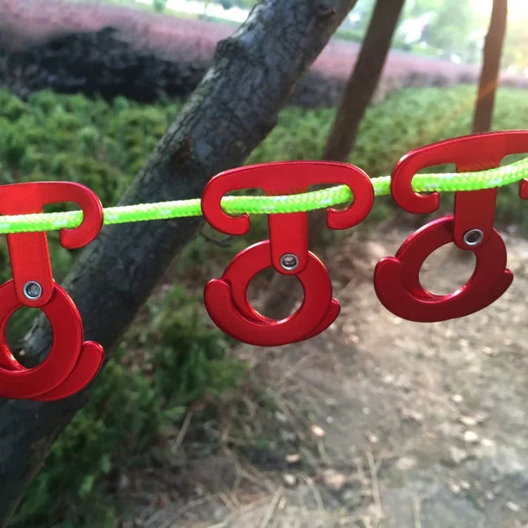 Bộ 3 móc treo dây bằng hợp kim nhôm cho leo núi, đi bộ đường dài, cắm trại, móc treo đèn lều, 3 cái móc treo dây