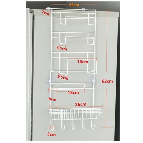 Kệ lưu trữ tủ lạnh nhiều tầng, giá đỡ bên hông đa năng cho nhà bếp, kích thước: 25 x 9,5 x 62cm