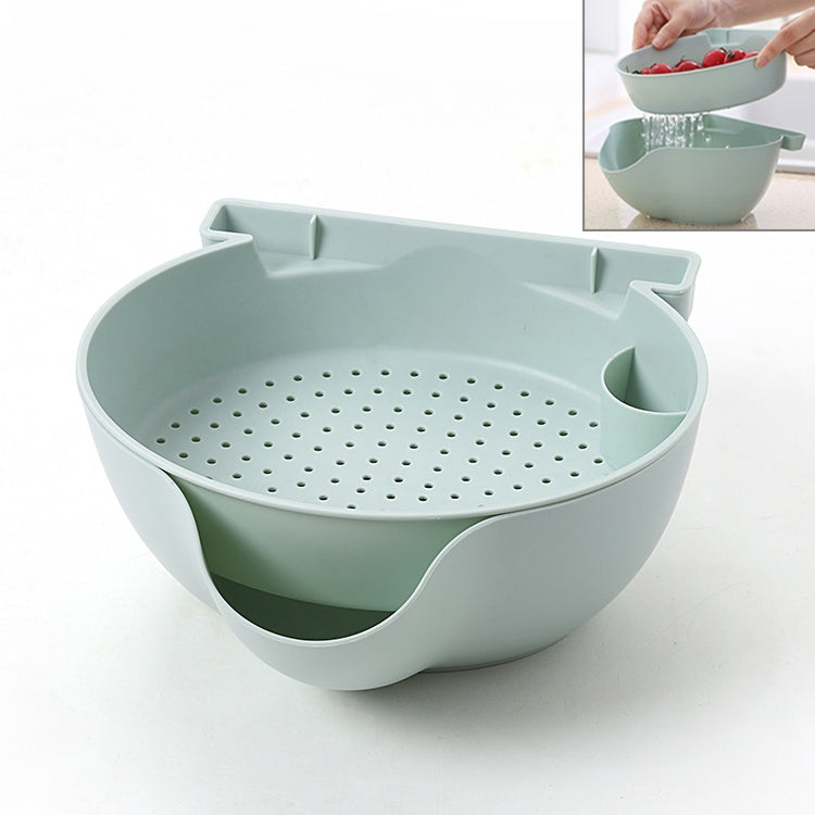 Rổ rửa trái cây bếp hai tầng, giá đỡ tiện lợi, bát đựng đồ ăn nhẹ và hạt