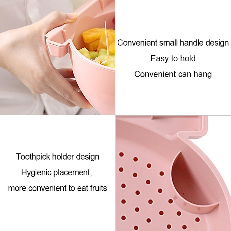 Rổ rửa trái cây bếp hai tầng, giá đỡ tiện lợi, bát đựng đồ ăn nhẹ và hạt