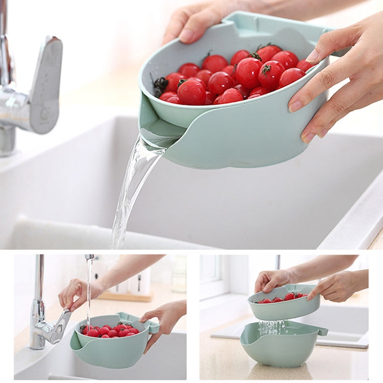 Rổ rửa trái cây bếp hai tầng, giá đỡ tiện lợi, bát đựng đồ ăn nhẹ và hạt