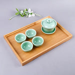 Khay trà góc vuông tre, kích thước: 44x32cm