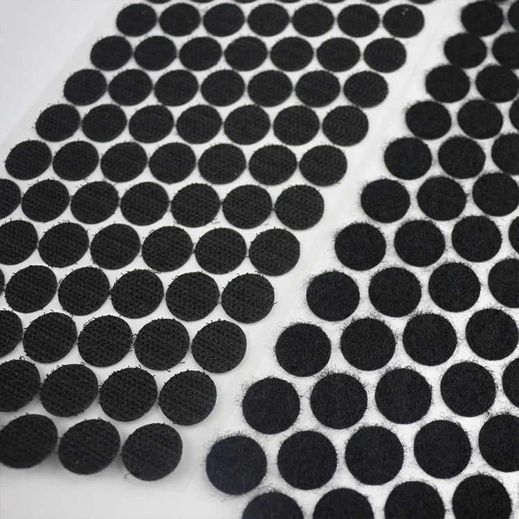 1000 cái móc dán nylon tròn 16mm, móc và vòng dán, 15mm (Đen), 15mm (Trắng)