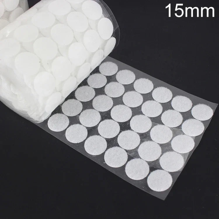 1000 cái móc dán nylon tròn 16mm, móc và vòng dán, 15mm (Đen), 15mm (Trắng)