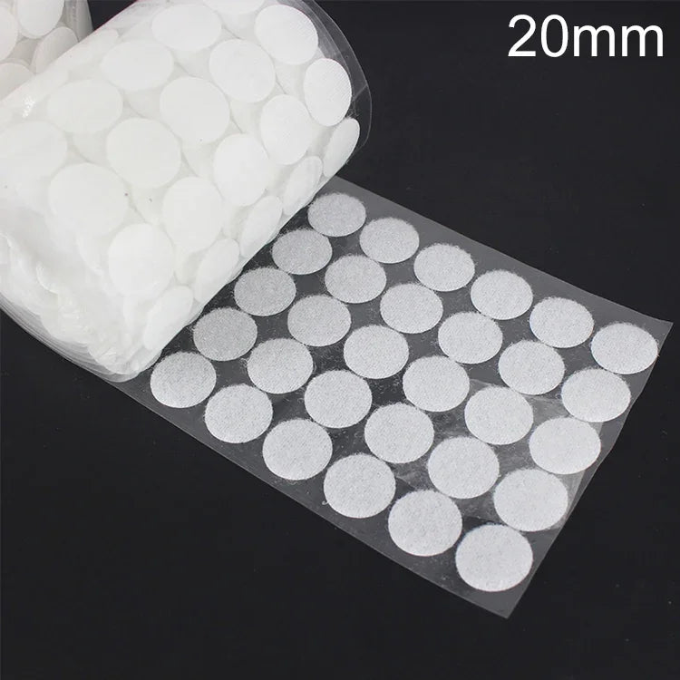 1000 cái móc dán nylon tròn 20mm, móc và vòng dán, 20mm (Đen), 20mm (Trắng)