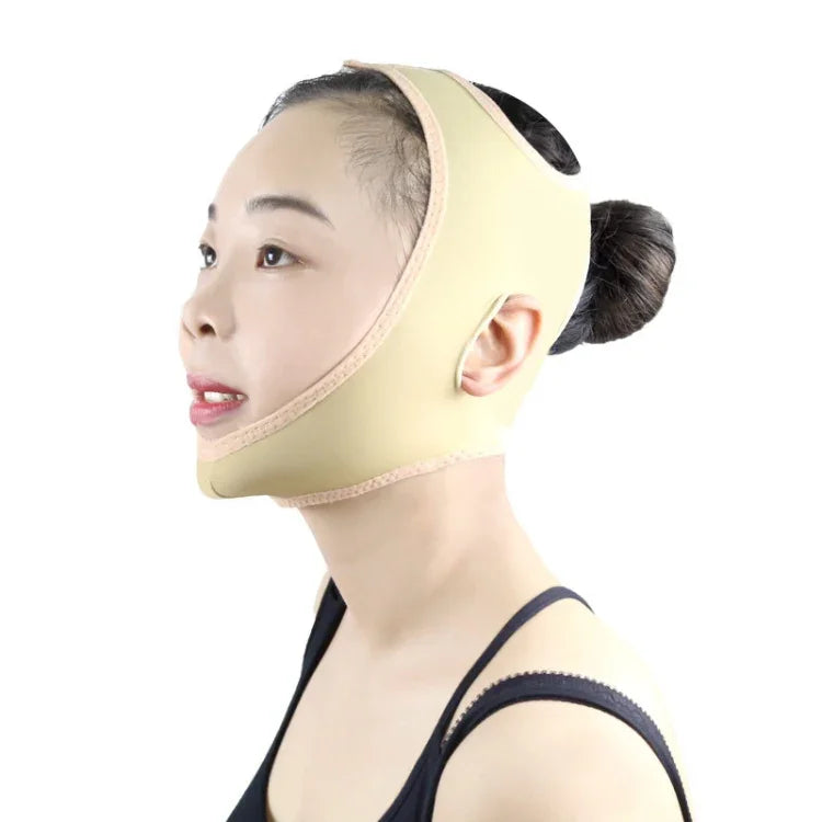 Lycra Flesh Color Breathable Skin Care And Lift Reduce Double Chin Mask Face Belt, Size: L, Size: L