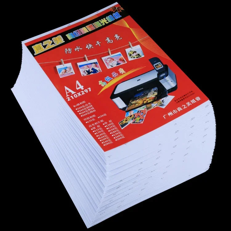 50 tờ giấy ảnh bóng chống nước kích thước 8.3 x 11.7 inch A4 cho máy in phun, A4