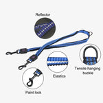 Dây kéo đôi co giãn nylon phản quang cho thú cưng, nhỏ, Chiều dài: 70cm, Giao màu ngẫu nhiên, Dây kéo đôi 70cm
