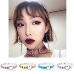 2 chiếc vòng cổ choker hình trái tim phát sáng phong cách Harajuku châu Âu và Mỹ, Giao màu ngẫu nhiên, QCTX