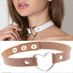 Vòng cổ choker nữ phong cách punk hình trái tim bằng da PU Harajuku Nhật Bản, Giao màu ngẫu nhiên, TXXQ