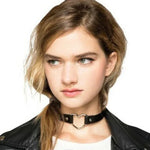 Vòng cổ choker nữ phong cách punk hình trái tim bằng da PU Harajuku Nhật Bản, Giao màu ngẫu nhiên, TXXQ
