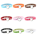 Vòng cổ choker nữ phong cách punk hình trái tim bằng da PU Harajuku Nhật Bản, Giao màu ngẫu nhiên, TXXQ