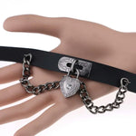 Vòng cổ choker vòng tay khóa hình trái tim bằng da phong cách punk Harajuku châu Âu và Mỹ, Giao màu ngẫu nhiên, TXXQ05