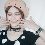 Vòng cổ choker vòng tay khóa hình trái tim bằng da phong cách punk Harajuku châu Âu và Mỹ, Giao màu ngẫu nhiên, TXXQ05