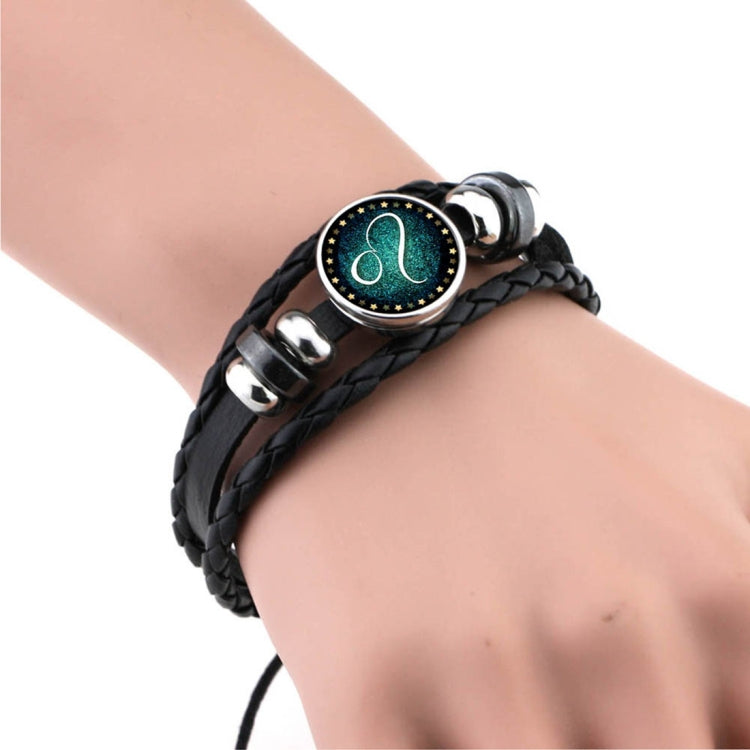 Vòng tay tự làm đan tay phong cách retro châu Âu và Mỹ bằng hạt da chòm sao, Nhân Mã, Song Ngư, Cự Giải, Bạch Dương, Bọ Cạp, Ma Kết, Xử Nữ, Sư Tử, Thiên Bình, Song Tử, Kim Ngưu, Bảo Bình